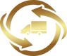 złoto logo firmy, ciężarówka w okręgu